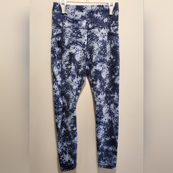 ☆3/35$ | MARIKA | Abstract Blue Print Tummy Control Active Leggings in Size M - Picture 2 of 8